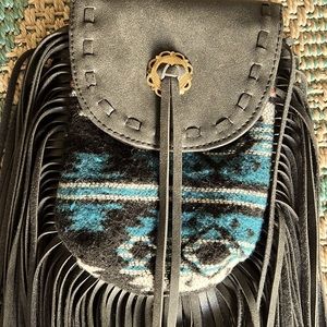 Deb & Dave Crossbody purse w/ fringe and rich southwestern embroidery